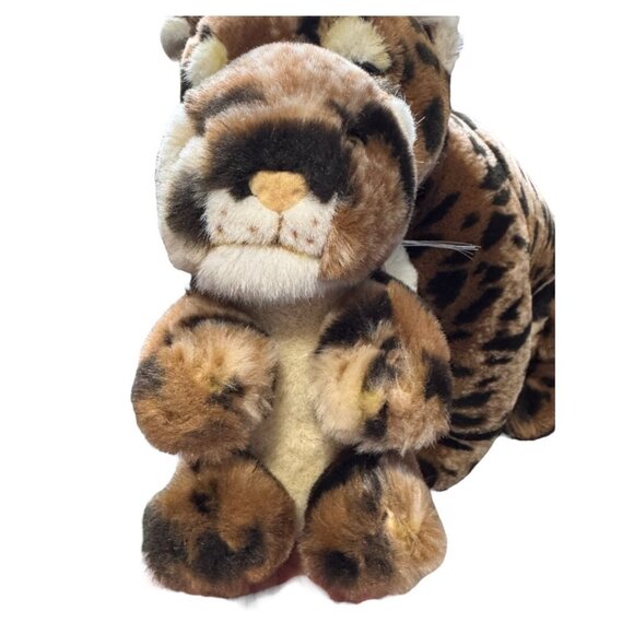 Leopard Mom & Baby Plush Fine Toy Large Leopard And Baby Plush Animals Stuffed - Picture 9 of 10